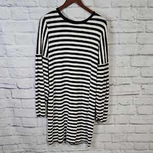 GAP Monochrome Striped Long Sleeve Dress